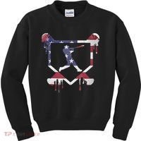 American Flag Baseball Dripping Ice Cream Home Plate Kids Sweatshirt thumb 0
