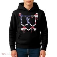 American Flag Baseball Dripping Ice Cream Home Plate Kids Hoodie thumb 4