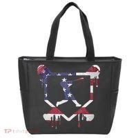 American Flag Baseball Dripping Ice Cream Home Plate Tote Bag thumb 0