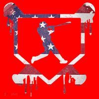 American Flag Baseball Dripping Ice Cream Home Plate Santa Hat thumb 1