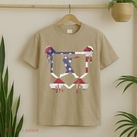 American Flag Baseball Dripping Ice Cream Home Plate T-Shirt thumb 2