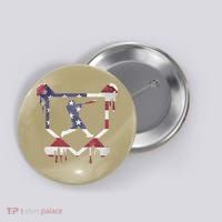 American Flag Baseball Dripping Ice Cream Home Plate Button thumb 0
