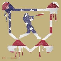 American Flag Baseball Dripping Ice Cream Home Plate Mousepad thumb 1