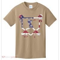 American Flag Baseball Dripping Ice Cream Home Plate Kids T-Shirt thumb 0