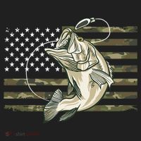American Flag Bass Fish Fisherman Women's Sweatshirt thumb 2