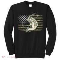 American Flag Bass Fish Fisherman Sweatshirt thumb 0