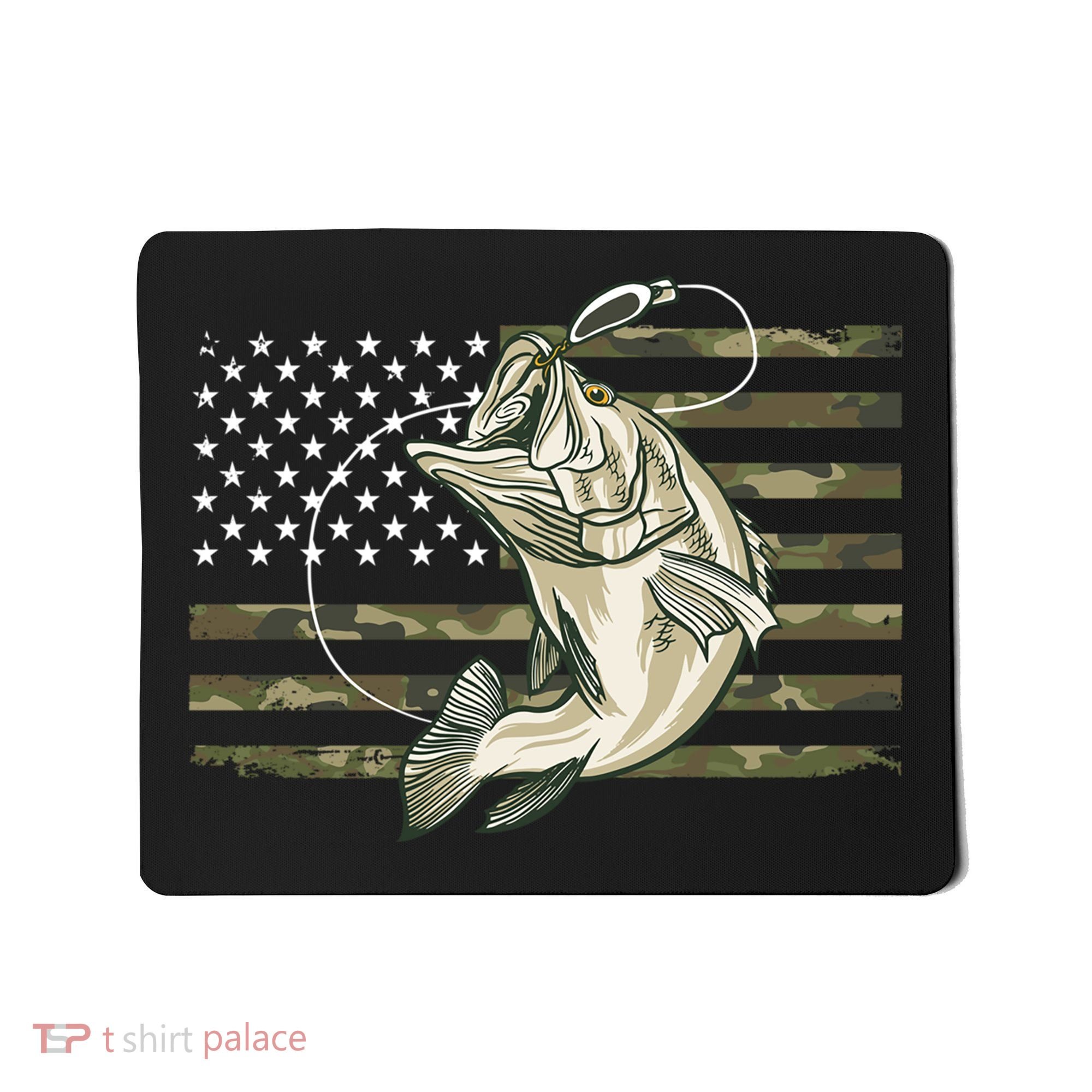 American Flag Bass Fish Fisherman Mousepad