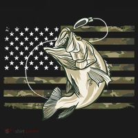American Flag Bass Fish Fisherman Mousepad thumb 1