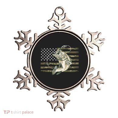 American Flag Bass Fish Fisherman Ornament
