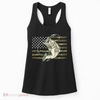 American Flag Bass Fish Fisherman Women's Tank Top thumb 0