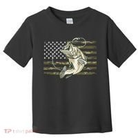 American Flag Bass Fish Fisherman Toddler T-Shirt thumb 0
