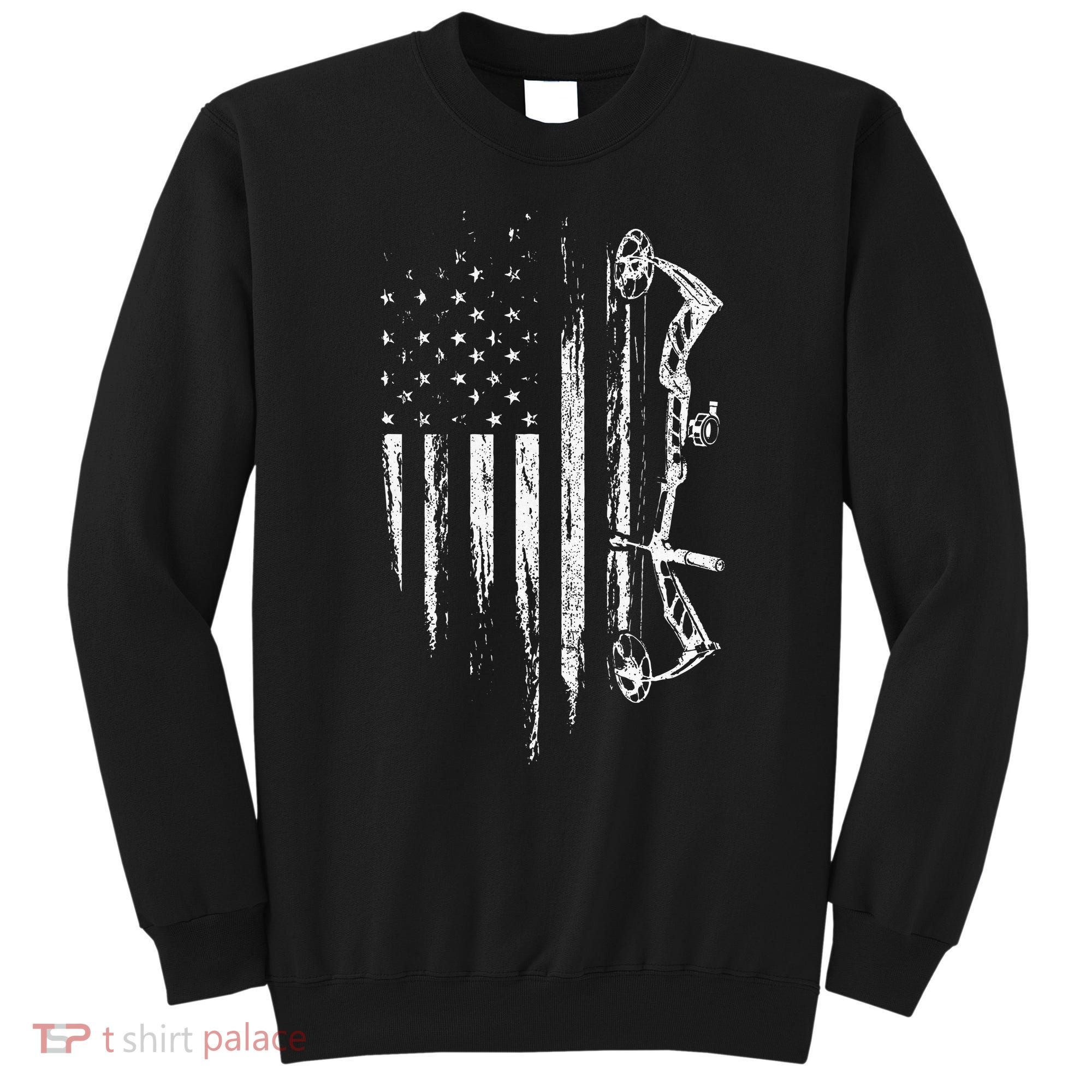American Flag Bowhunting Bow Archery Sweatshirt
