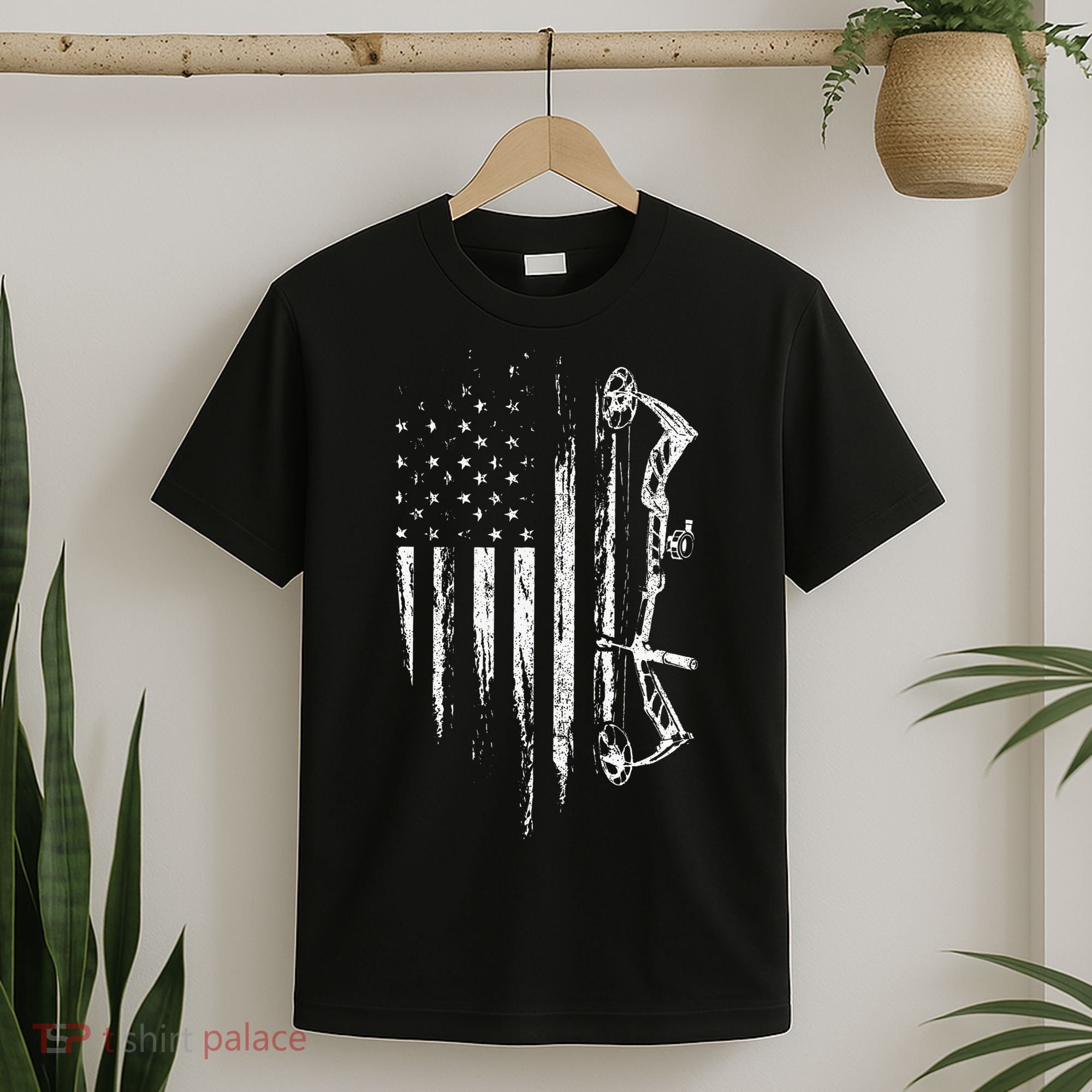 American Flag Bowhunting Bow Archery T-Shirt