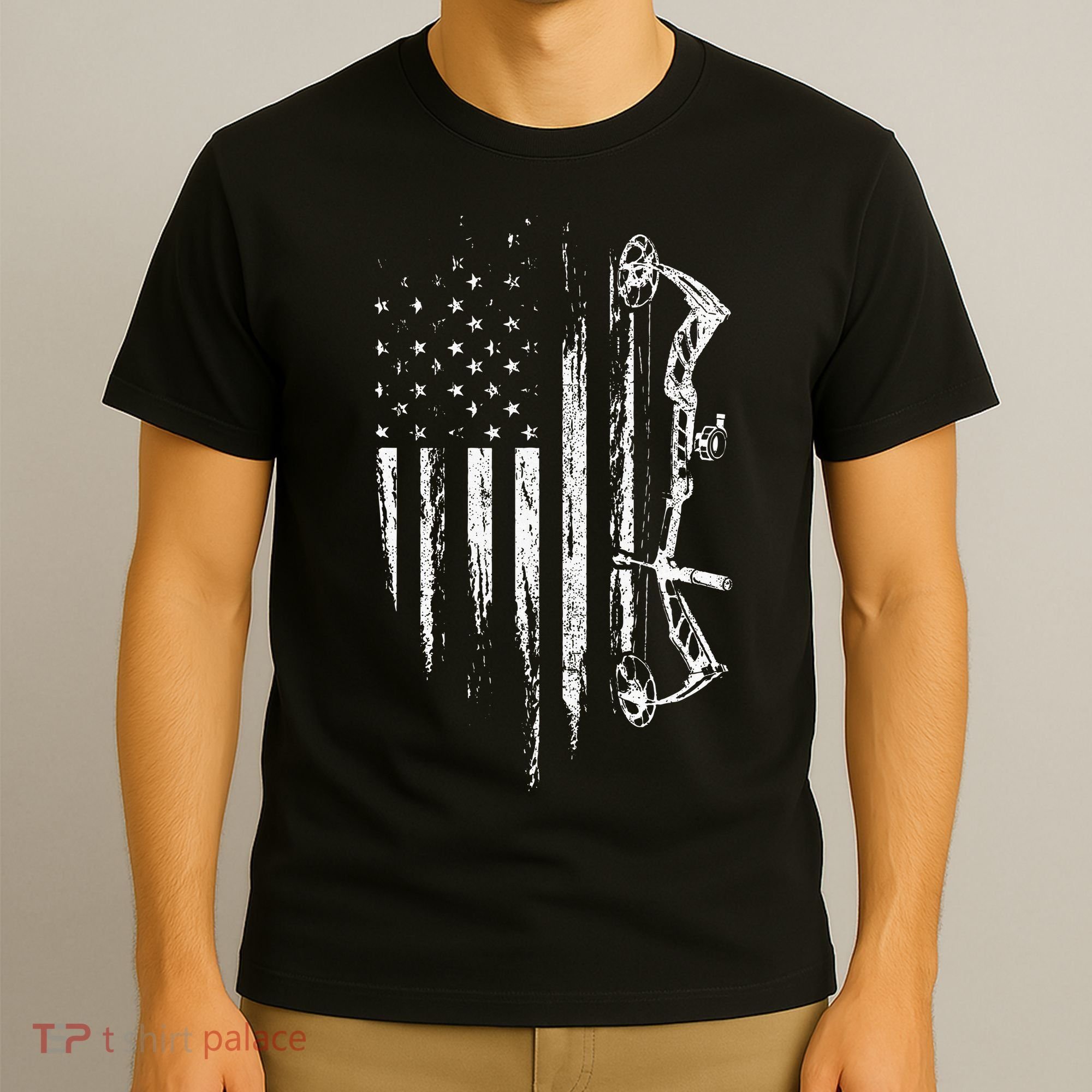 American Flag Bowhunting Bow Archery T-Shirt