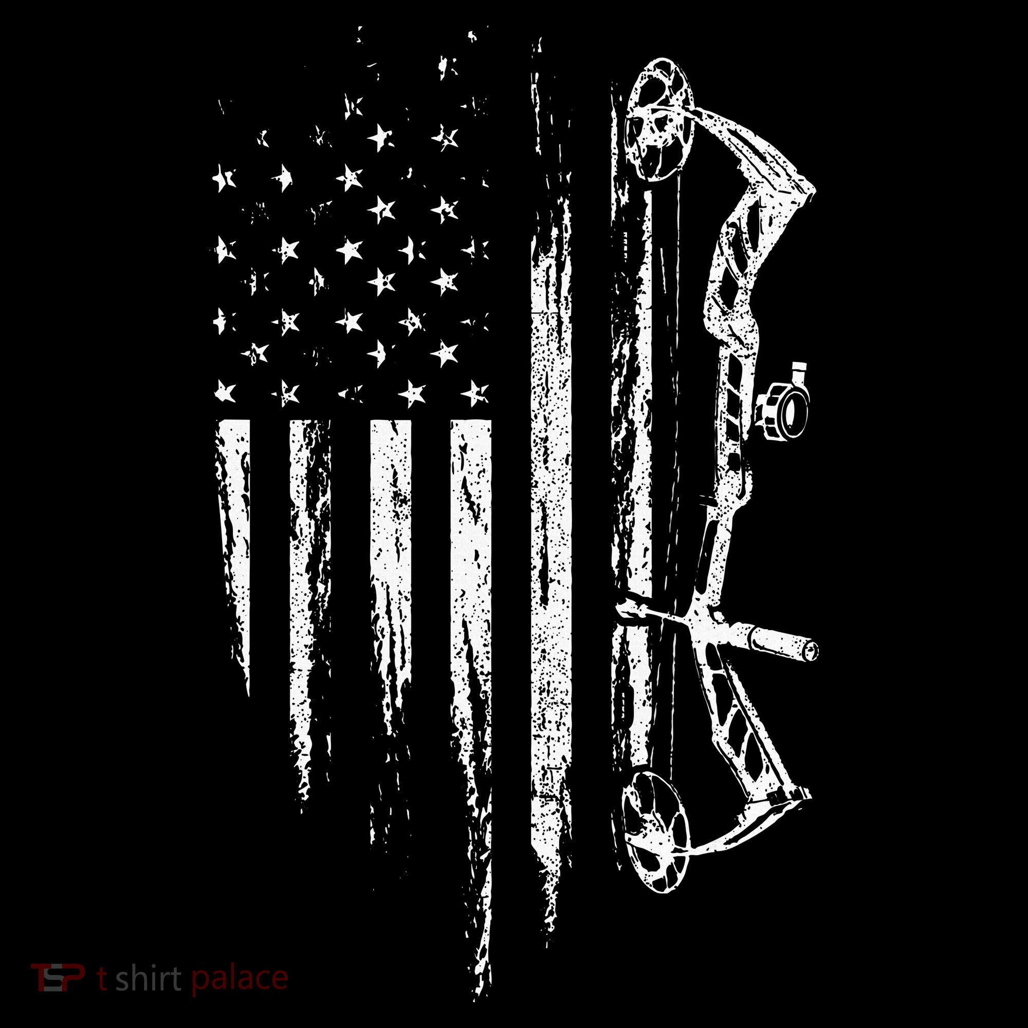 American Flag Bowhunting Bow Archery Button