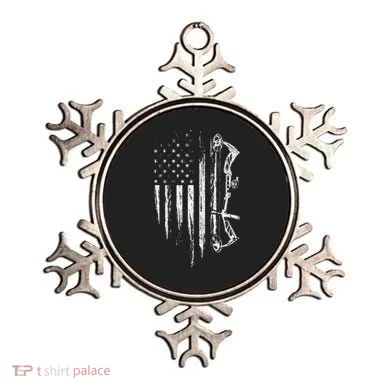 American Flag Bowhunting Bow Archery Ornament