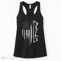 American Flag Bowhunting Bow Archery Women's Tank Top thumb 0