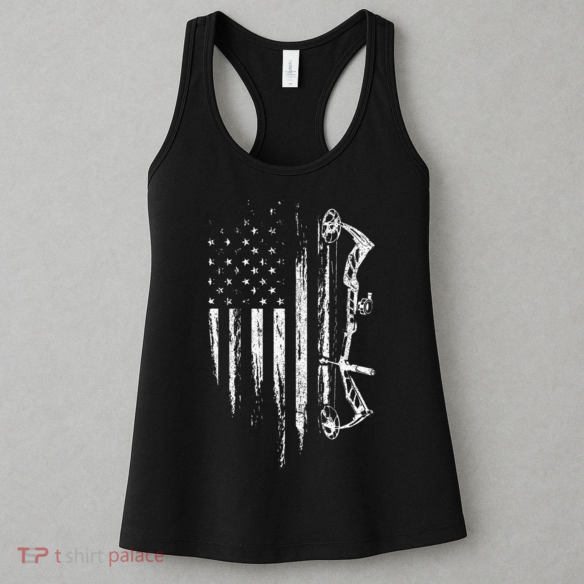 American Flag Bowhunting Bow Archery Women's Tank Top