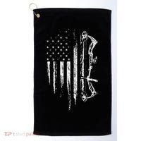 American Flag Bowhunting Bow Archery Golf Towel thumb 0