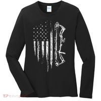 American Flag Bowhunting Bow Archery Women's Long Sleeve Shirt thumb 0