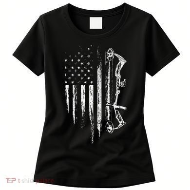 American Flag Bowhunting Bow Archery Women's T-Shirt