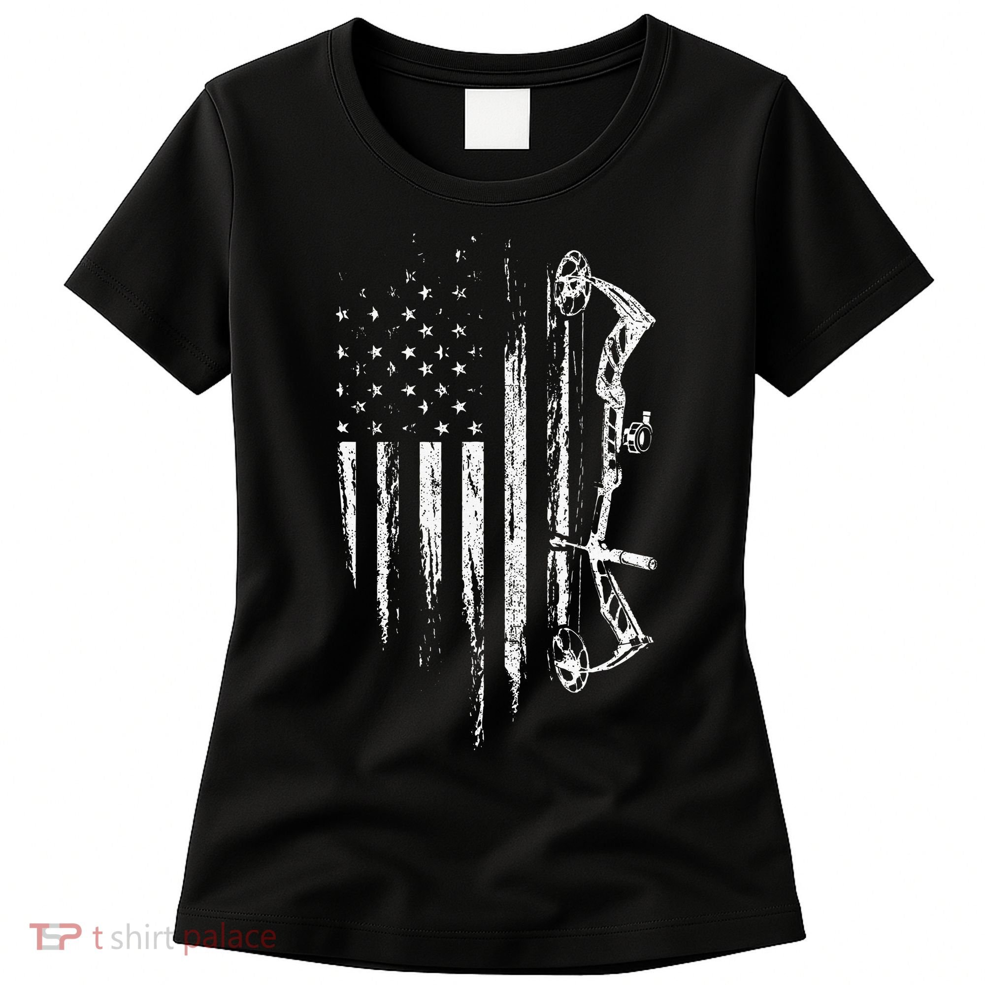 American Flag Bowhunting Bow Archery Women's T-Shirt