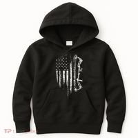 American Flag Bowhunting Bow Archery Kids Hoodie thumb 0
