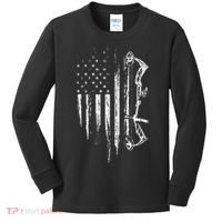American Flag Bowhunting Bow Archery Kids Long Sleeve Shirt thumb 0