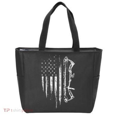 American Flag Bowhunting Bow Archery Tote Bag