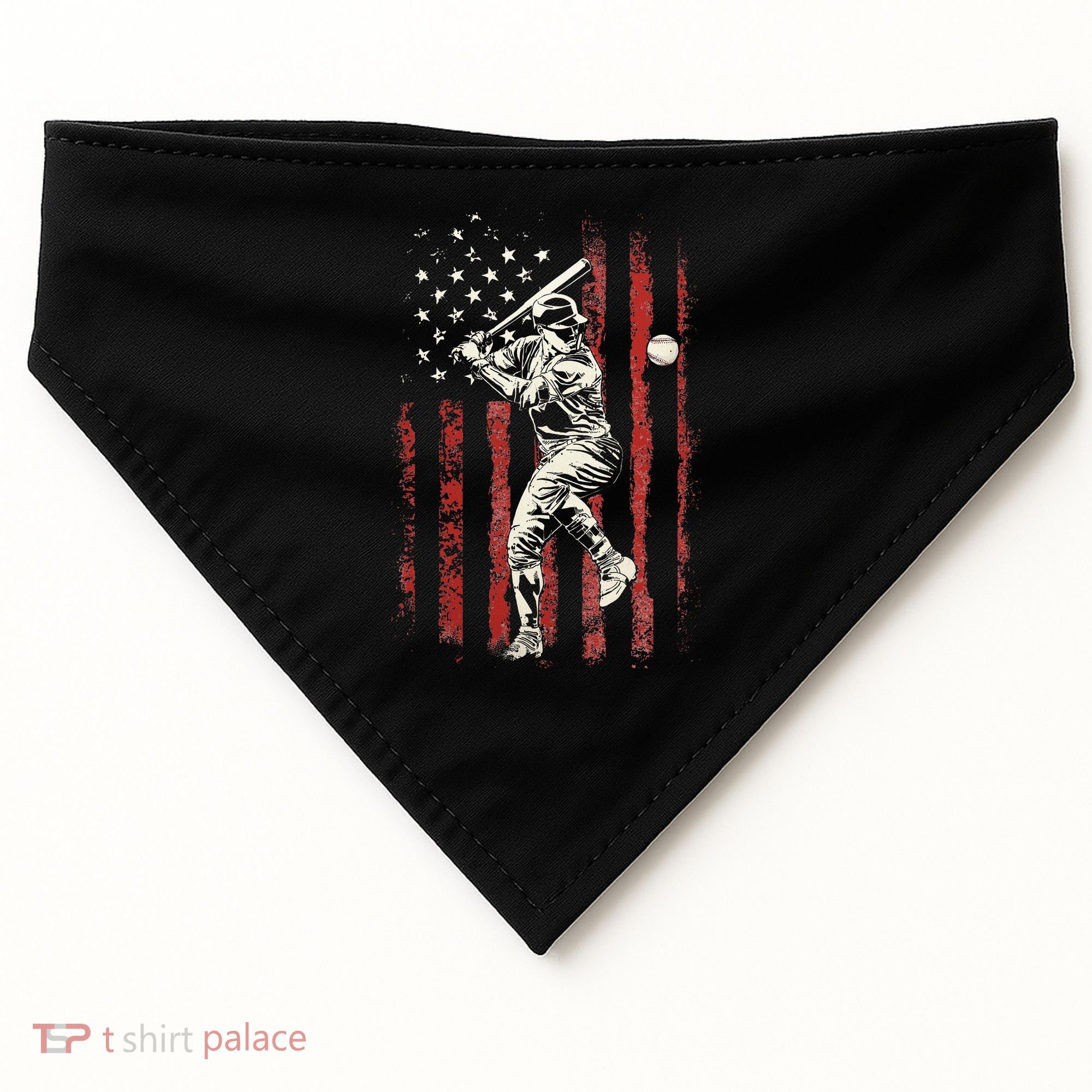American Flag Baseball Team USA-Made Doggie Bandana