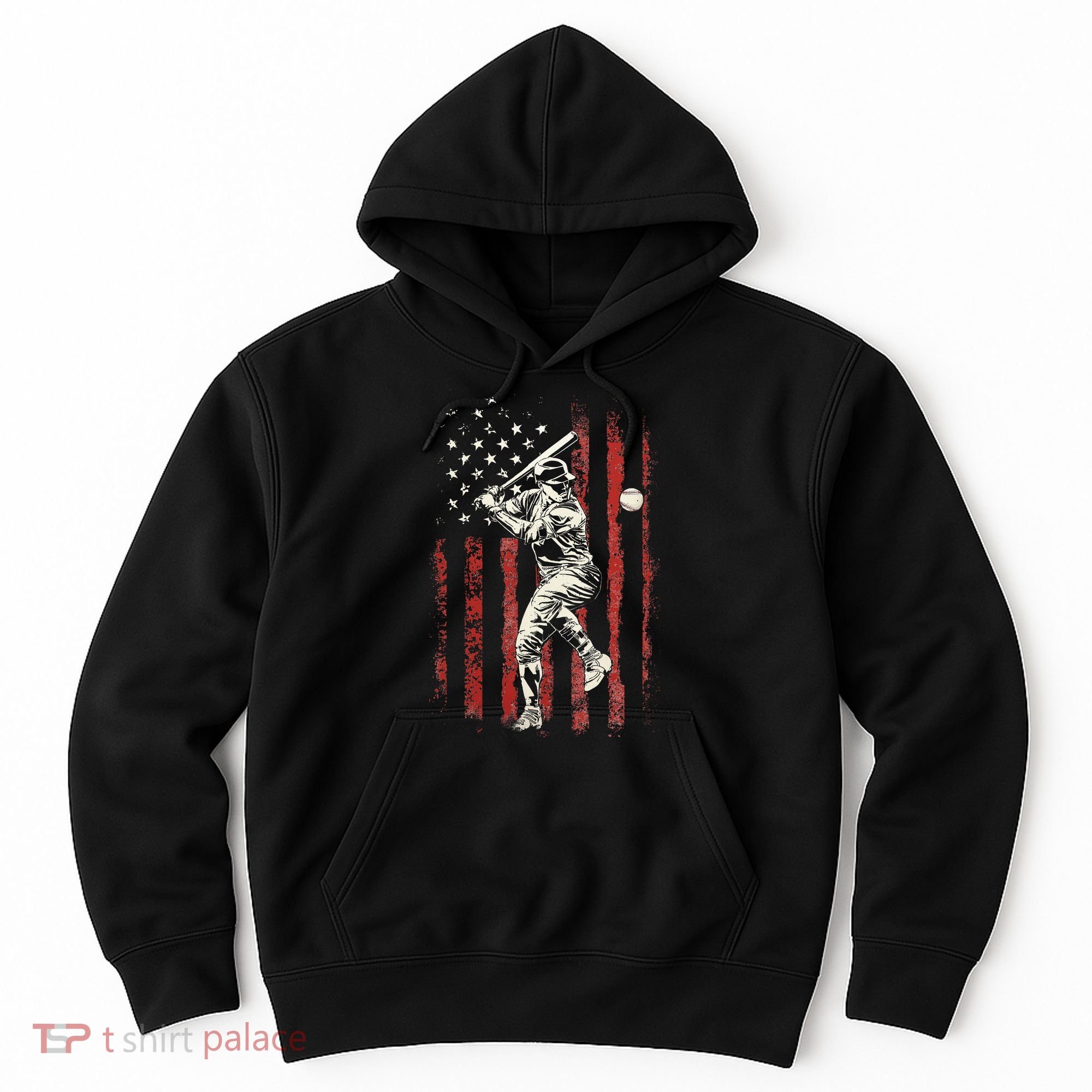 American Flag Baseball Team Hoodie