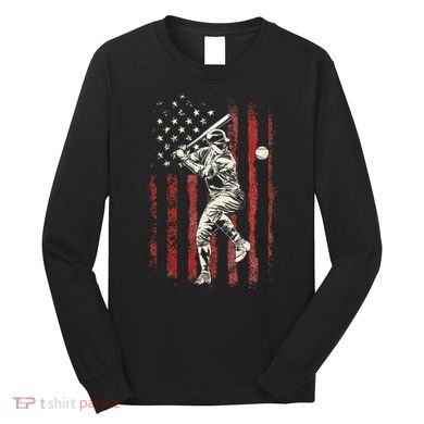 American Flag Baseball Team Long Sleeve Shirt