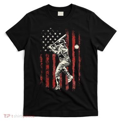 American Flag Baseball Team T-Shirt