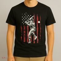 American Flag Baseball Team T-Shirt thumb 3