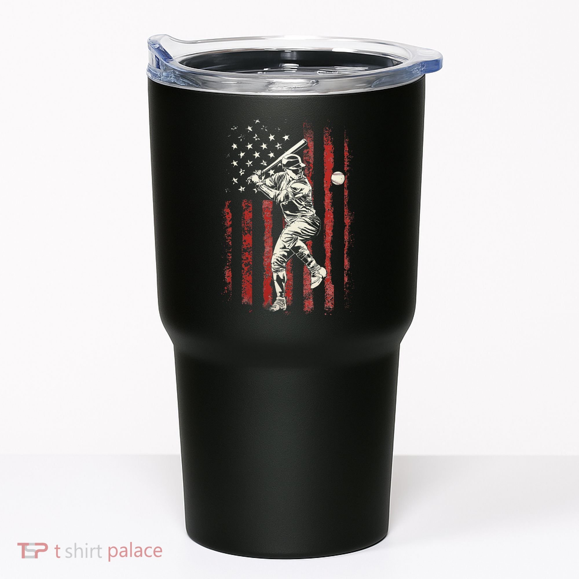 American Flag Baseball Team Tumbler
