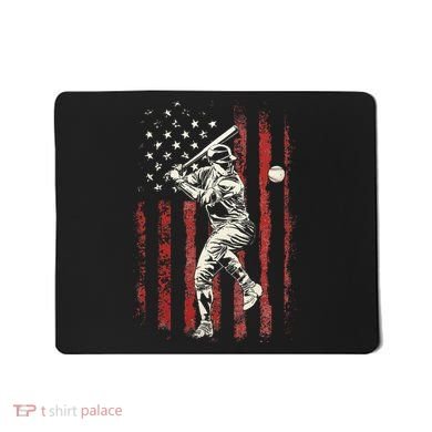 American Flag Baseball Team Mousepad