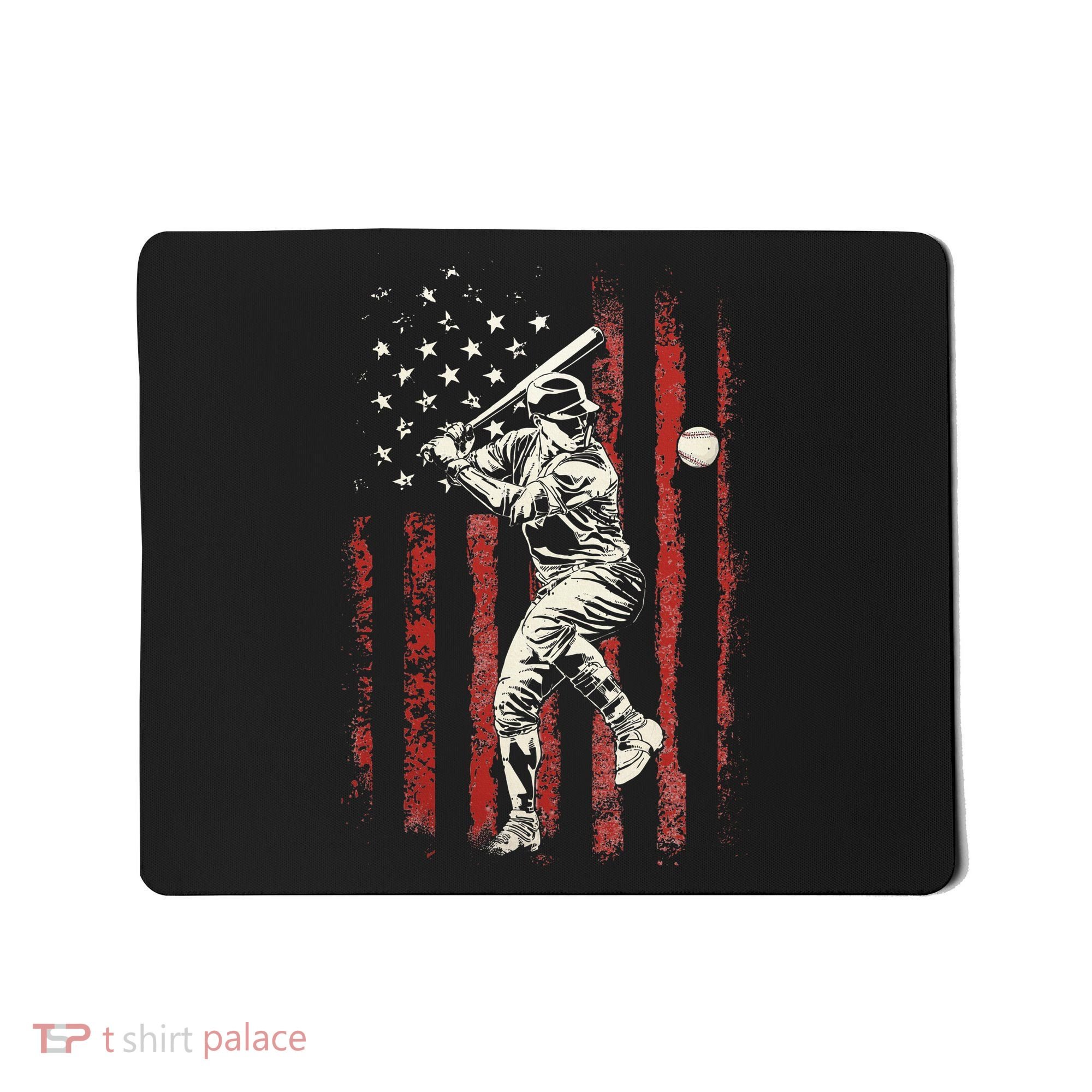 American Flag Baseball Team Mousepad