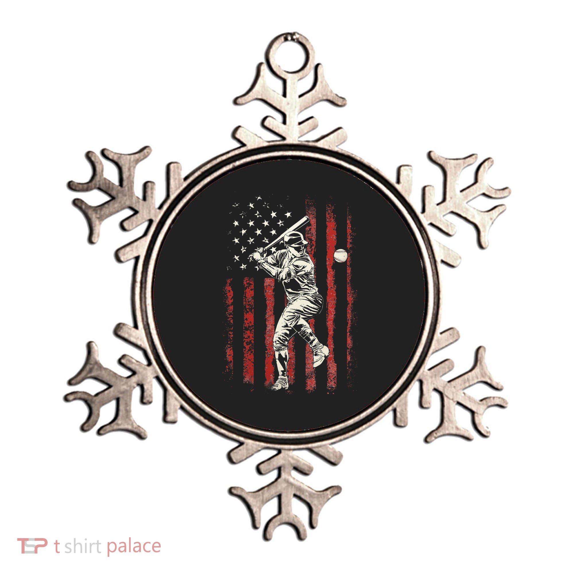 American Flag Baseball Team Ornament