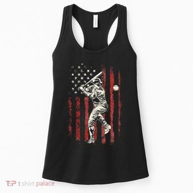 American Flag Baseball Team Women's Tank Top