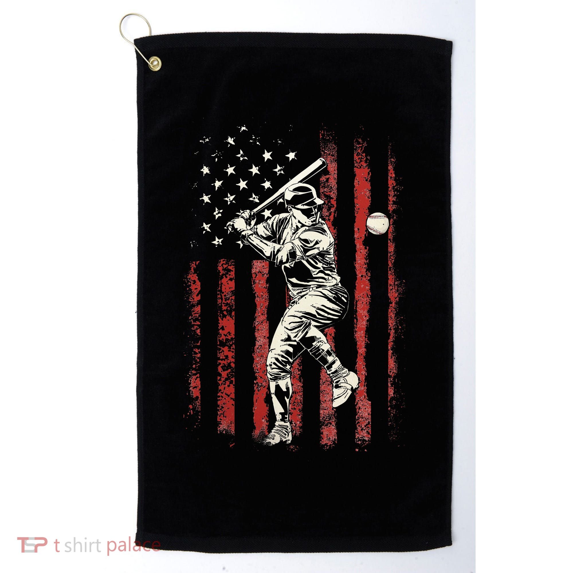 American Flag Baseball Team Golf Towel