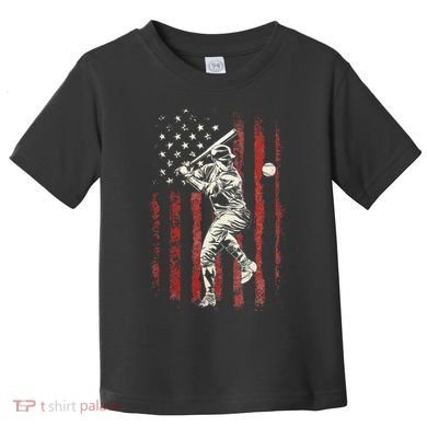 American Flag Baseball Team Toddler T-Shirt