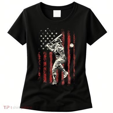 American Flag Baseball Team Women's T-Shirt