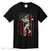 American Flag Baseball Team Kids T-Shirt thumb 0