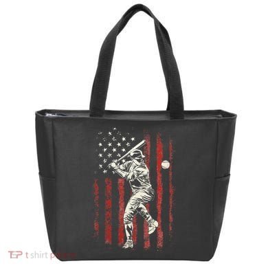American Flag Baseball Team Tote Bag