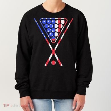 American Flag Billiards Pool Cue And Rack Design Gift Women's Sweatshirt