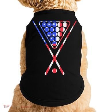 American Flag Billiards Pool Cue And Rack Design Gift Doggie Tank