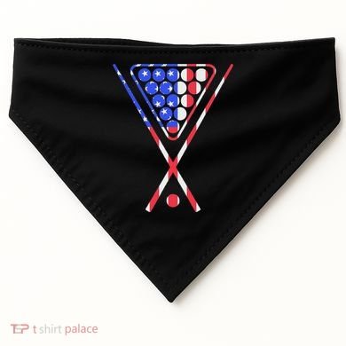 American Flag Billiards Pool Cue And Rack Design Gift USA-Made Doggie Bandana