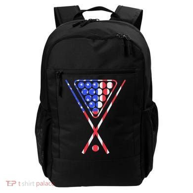 American Flag Billiards Pool Cue And Rack Design Gift Backpack