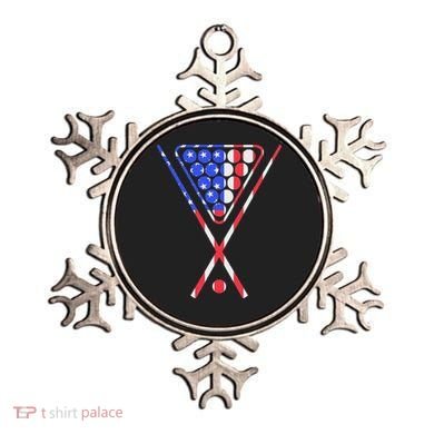 American Flag Billiards Pool Cue And Rack Design Gift Ornament