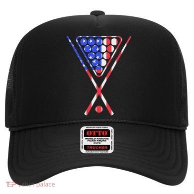 American Flag Billiards Pool Cue And Rack Design Gift Hat